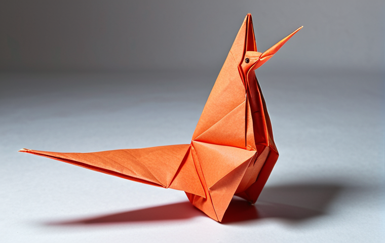 **Prompt:** Origami crane, intricate folds, vibrant colors, soft studio lighting.