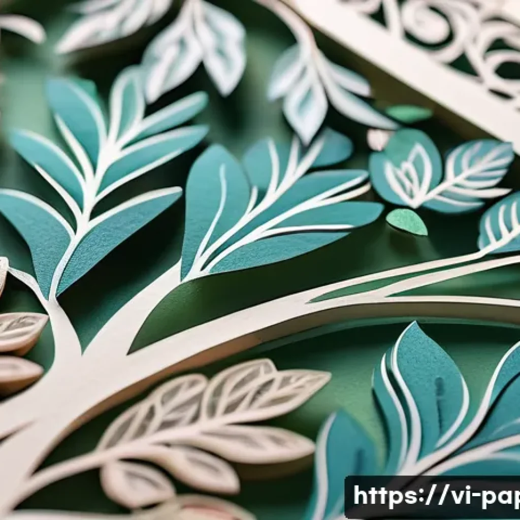 종이공예 디자인 트렌드 - A detailed close-up of an intricate paper cut artwork combining traditional hand-cut techniques and ...