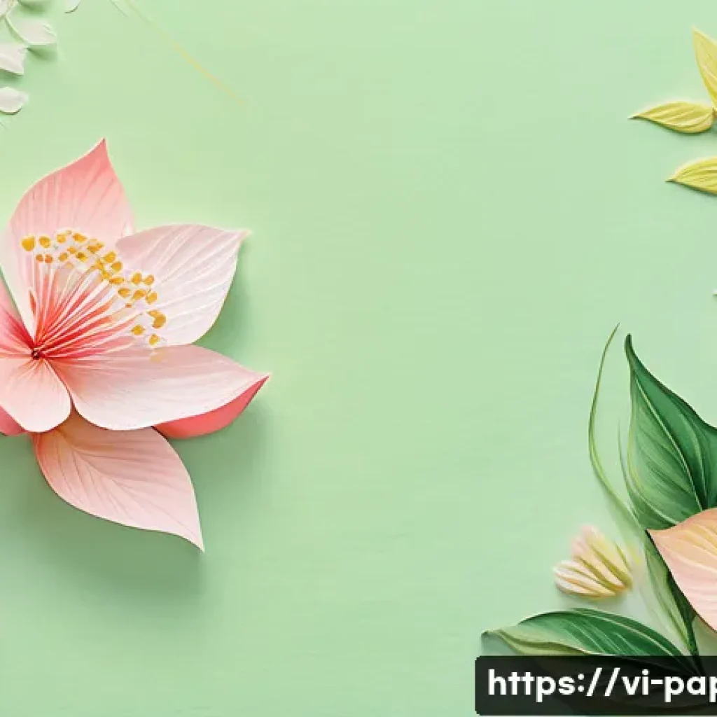 종이공예 패턴 디자인 아이디어 - A beautifully crafted handmade greeting card featuring natural motifs inspired by Vietnamese flora: ...
